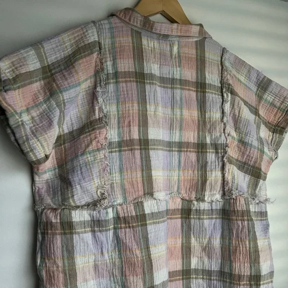 Lucky Brand Women's Plaid Printed Camp Shirt - Picture 5 of 5